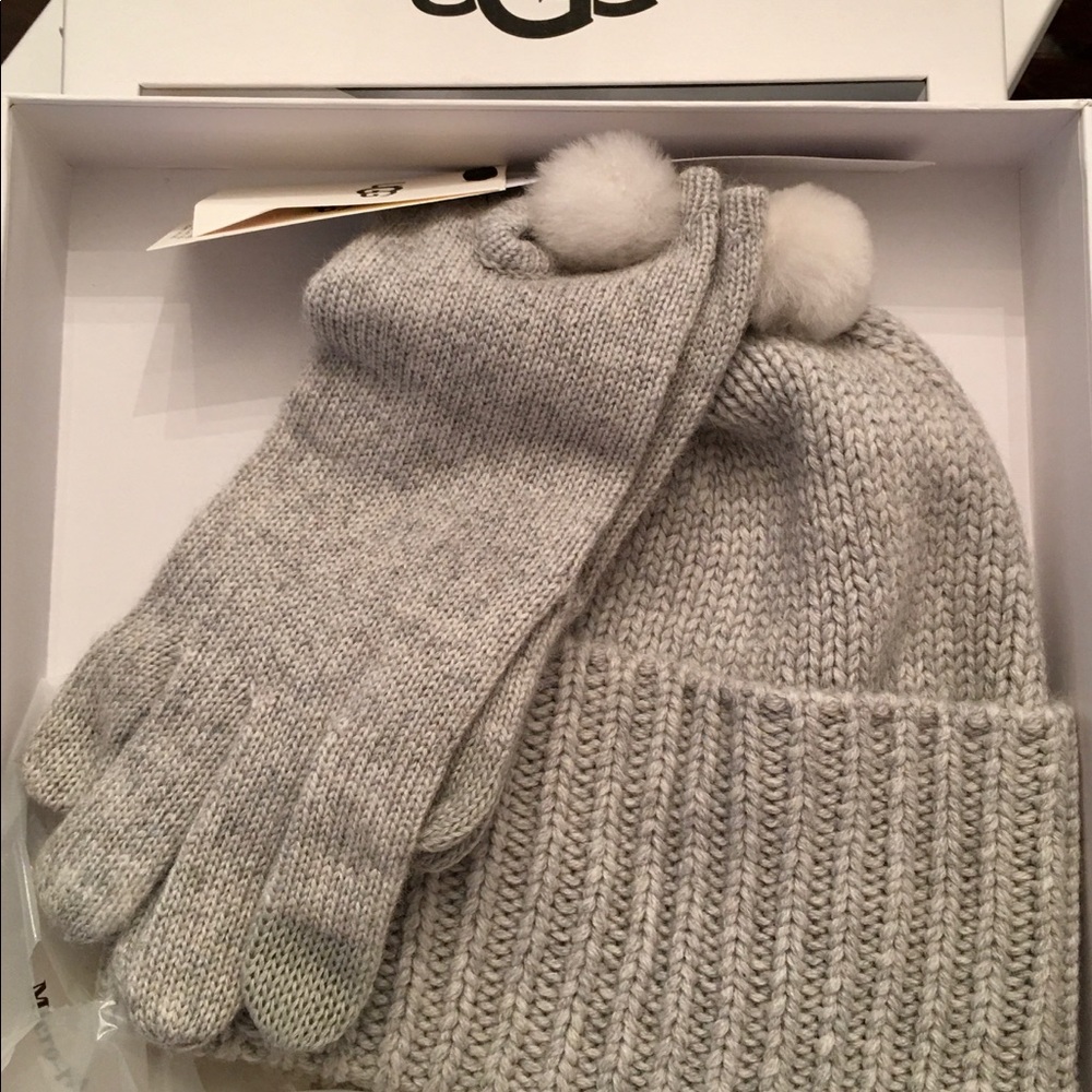 UGG Hat & Gloves, New, gray or black. Each $50
